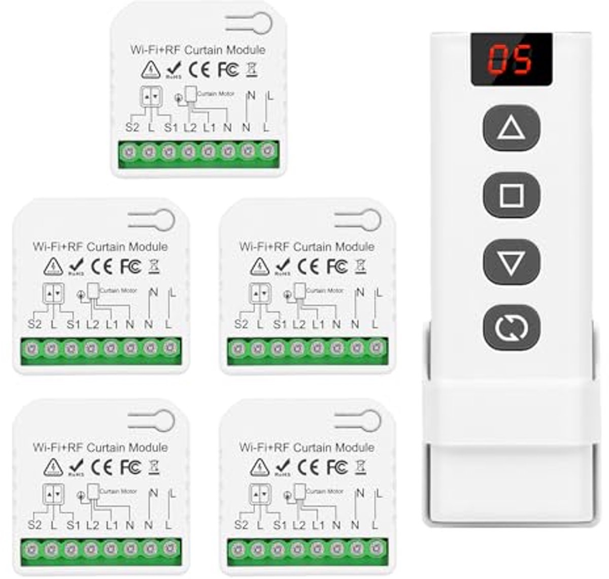 Draadloze slimme rolluikcontrollermodule met afstandsbediening en WIFI-integratie