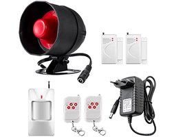 7-delig alarmsysteem met sirene, bewegingssensor en afstandsbediening voor optimale beveiliging