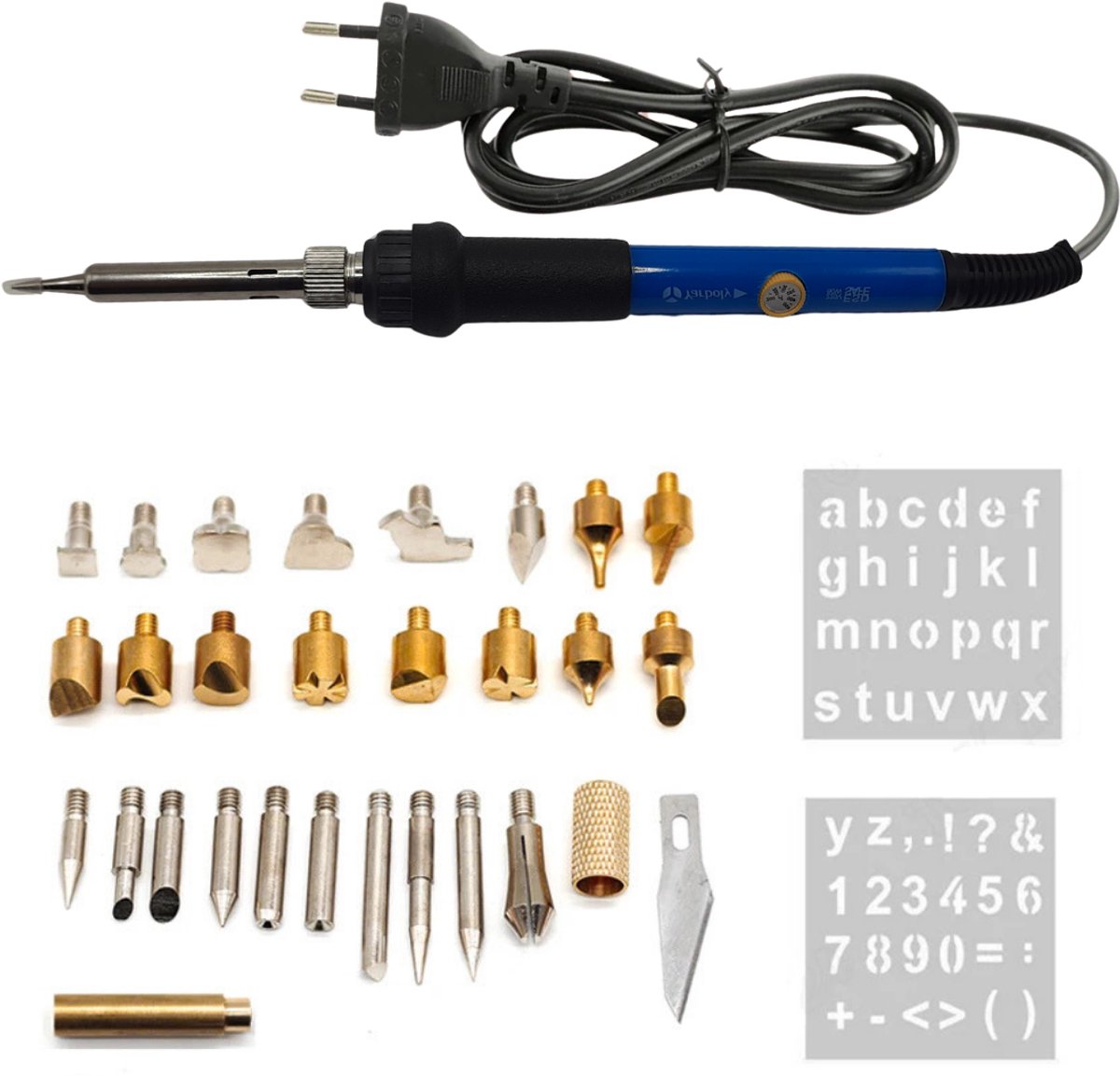 Houtbrandend Snijwerk - Pyrografie Pen Kit - Instelbare Temperatuur - Elektrische Soldeerbout - Lassen Hout - Embossing Brandende Tool - 60W