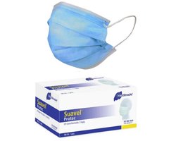 Suavel® Protec Mondmasker Type IIR (50 stuks) - Mondkapje - CE Gecertificeerd - Blauw
