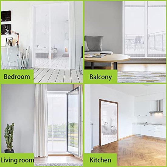 Fillis Magnetische Hordeur 80x200cm, Insectenhor Balkondeur van Glasvezel Vliegengordijn Zijdelings Opening zonder Boren Magnetische hordeur Gordijnen voor Balkon Woonkamer Slaapkamer Deuren Patio