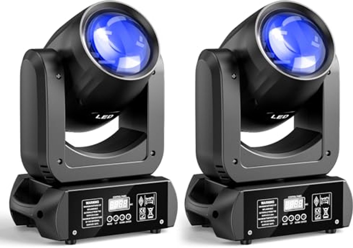 Set van 2 beweegbare LED-spotlights voor podiumverlichting met 8 gobos