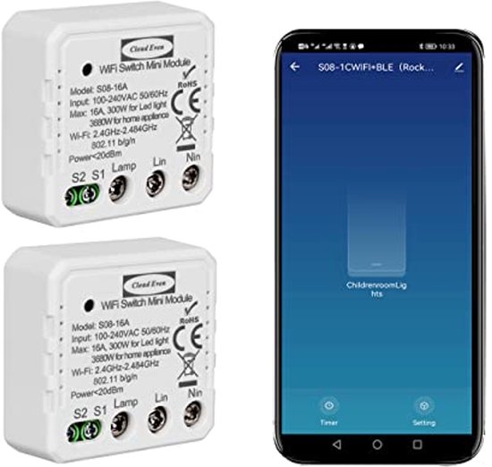 MOES Zigbee Smart Switch, vereist Tuya ZigBee HUB, vereist geen nulleider, vereist geen condensatoren, compatibel met Smart Life Tuya Alexa Google Home app, 1 Gang, Wit