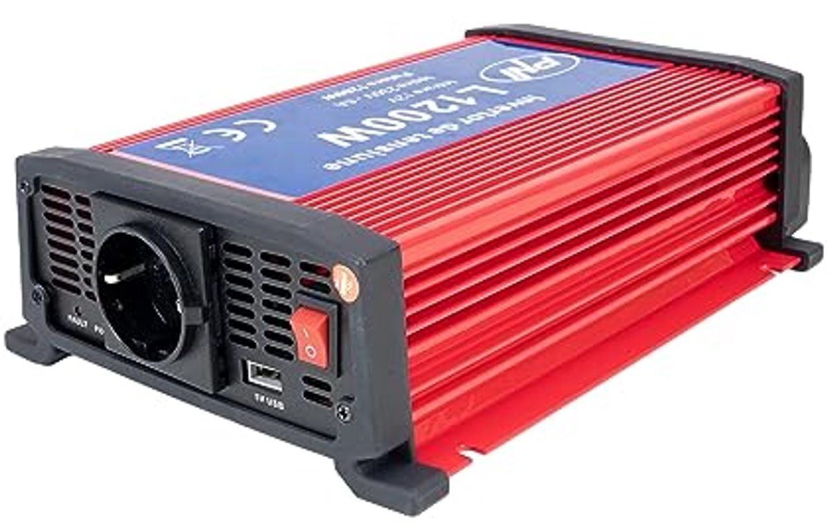 Power Inverter 1200W 12V naar 230V met USB-uitgang