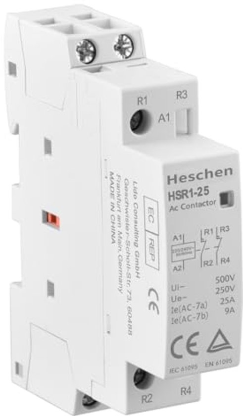 Produktbild von Haushalts-Schütz 2-polig, 40 A, 220–230 V, 50/60 Hz – DIN-Montage, Energiesparend, 1NO+1NC