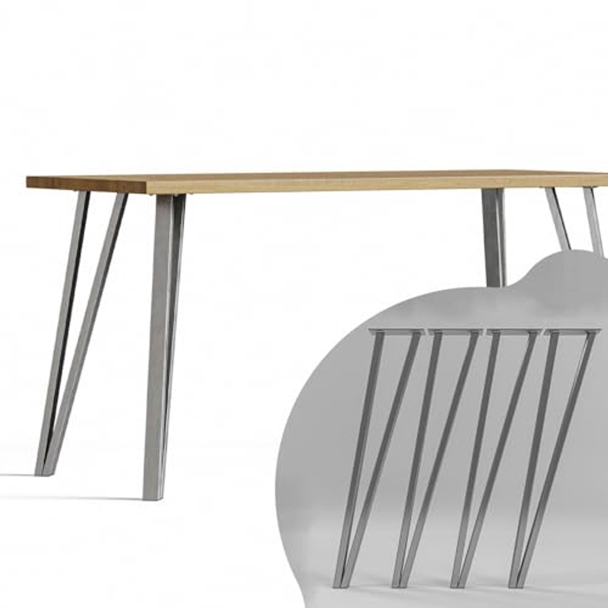 Stabiele Tafelpoten van Roestvrij Staal - 70 cm Hoog - Geschikt voor Eettafel en Bureau