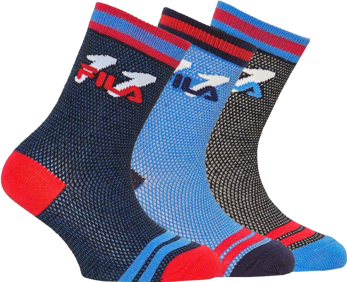 Kindersokken Fila Jr. Sock City 3-pack 35-38 35/38 Blauw