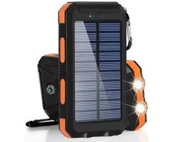 Solar Powerbank 20.000mAh – Waterdicht & Schokbestendig – Zonne-energie – Snelladen via USB & USB-C – Geschikt voor iPhone, Samsung, Android – Powerbank met Zaklamp – Outdoor, Kamperen & Noodpakket – Vakantie - Draagbare Oplader 3-in-1