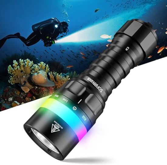Wurkkos DL70 Lampe de plongée, 13000 lumens Lampe de poche, 4 * CREE XHP50.2 (3V) lampe plongee