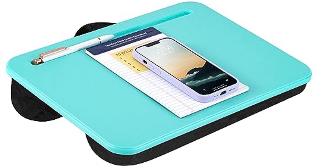 Compacte Lapdesk voor Laptops tot 15 Inch - Aqua Sky - Ideaal voor Thuis en Klas