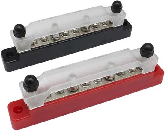 Stroomverdeler verzamelrails blok, 12V-48V DC, 250A, 4 M8