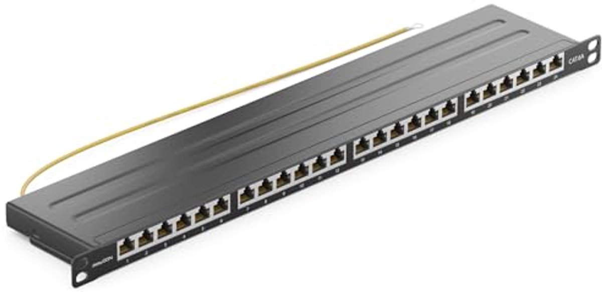 Patchpanel 24-poorts CAT 6a - Desktop 19 Inch Rackmount - Volledig Afgeschermd - Netwerkaansluitingen RJ45