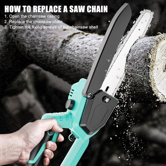 Zaagkettingen 20 cm 3/8 inch 1,1 mm 33 TG, compatibel met Einhell FORTEXXA 18/20 TH & GC-LC 18/20 Li T, lage terugslag, compatibel met Worx WG349E.9 — afbeelding 2