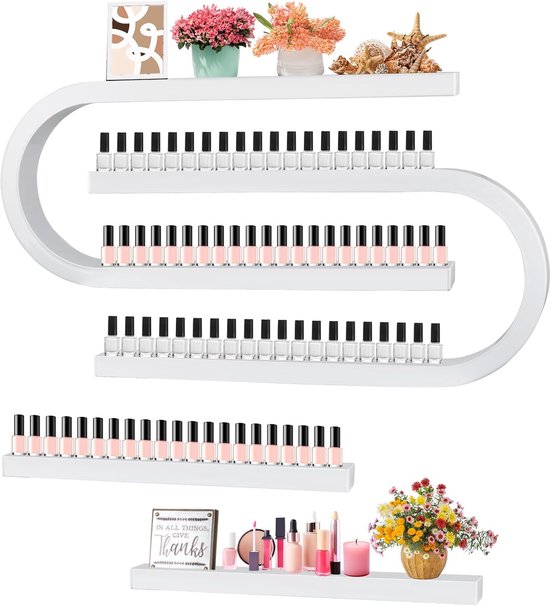 U Shape Metal Wall Mounted Nail Polish Storage Racks - Wit Display Rack ...