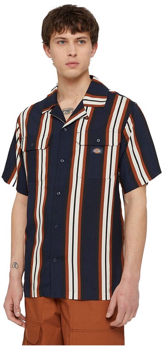 Dickies Forest Overhemd Met Korte Mouwen M Man Blauw