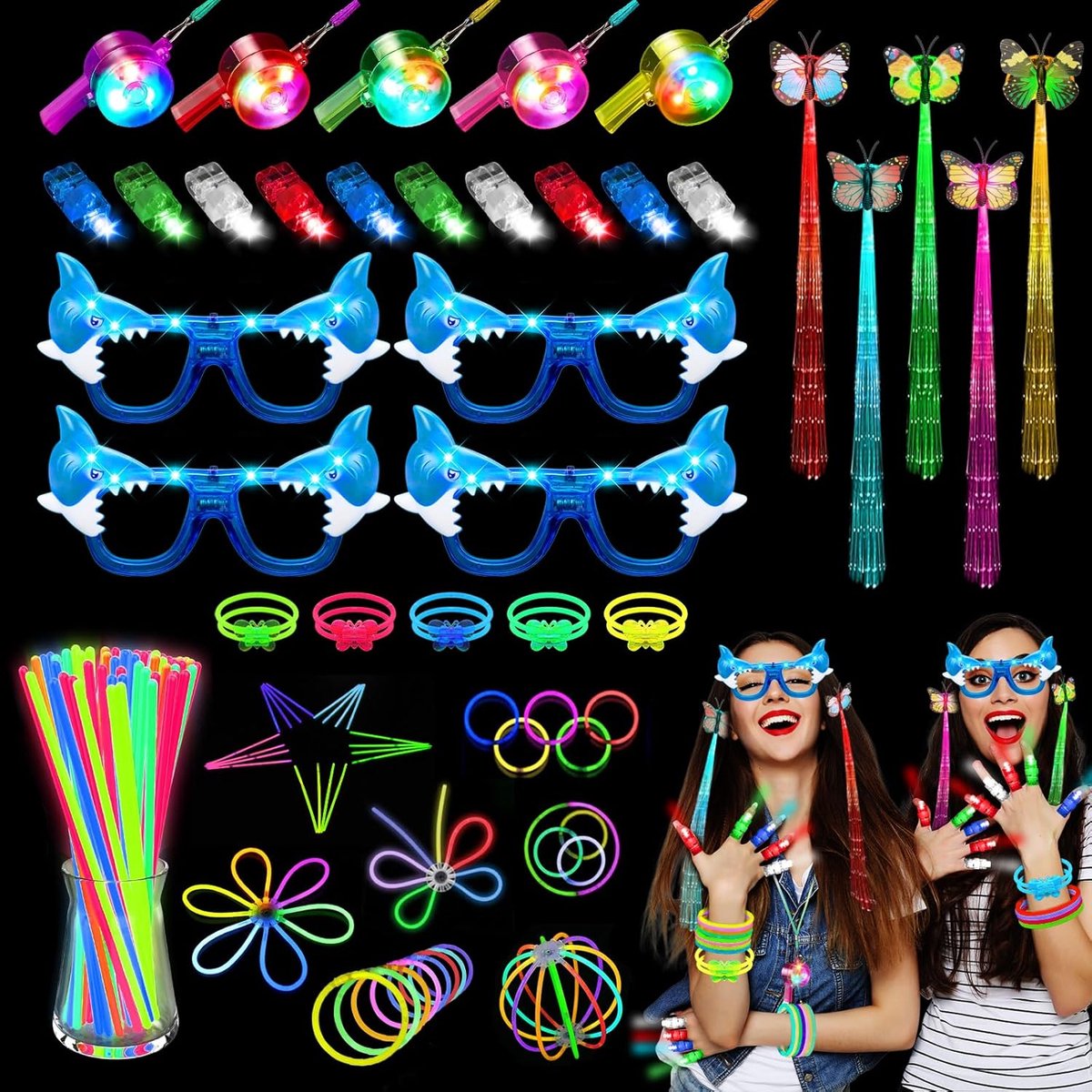 Party Set - 84 Stuks LED Bril voor Feesten - Luminous Decoratie voor Kerst, Verjaardagen, Bruiloften, Donkere Feestbenodigdheden, Festivals