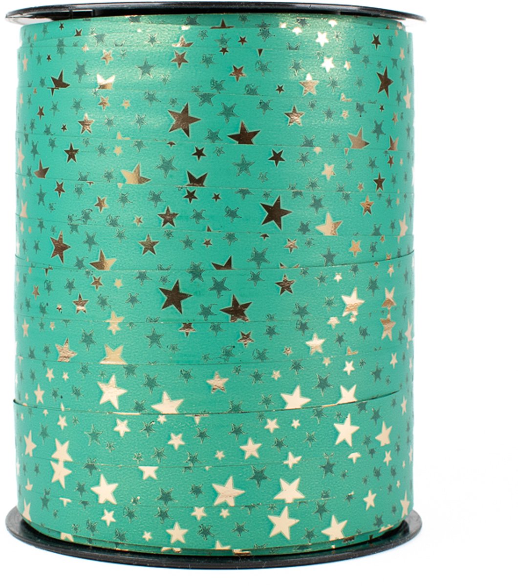 Krullint - 10 mm x 250 meter - groen - sterretjes