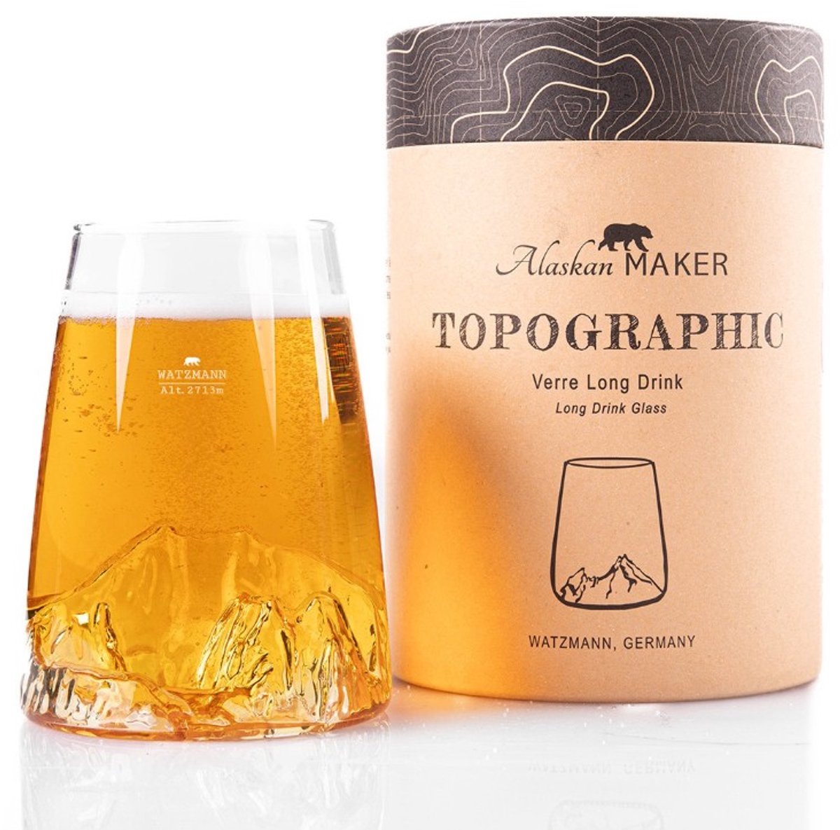 Alaskanmaker - Design Glas Topographic - Watzmann - 1 Stuk