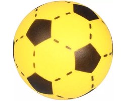 Softbal foam - voetbal print - geel- zacht - diameter 20 cm - speelgoed ballen
