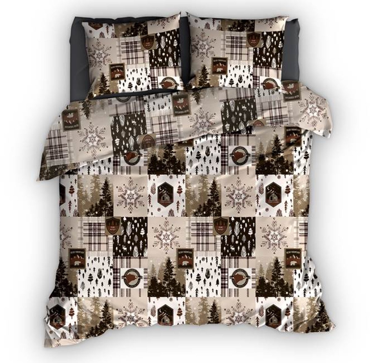 Romanette Andes Dekbedovertrek - Extra breed - 260x200/220 cm - Bruin