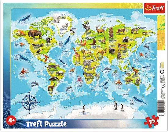 Trefl 31340, 25 stuk(s), Dieren, 4 jaar