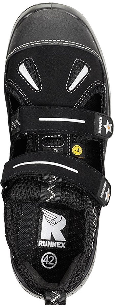 RUNNEX S1-ESD-Sicherheitshalbschuh TeamStar Schwarz/Silber-39