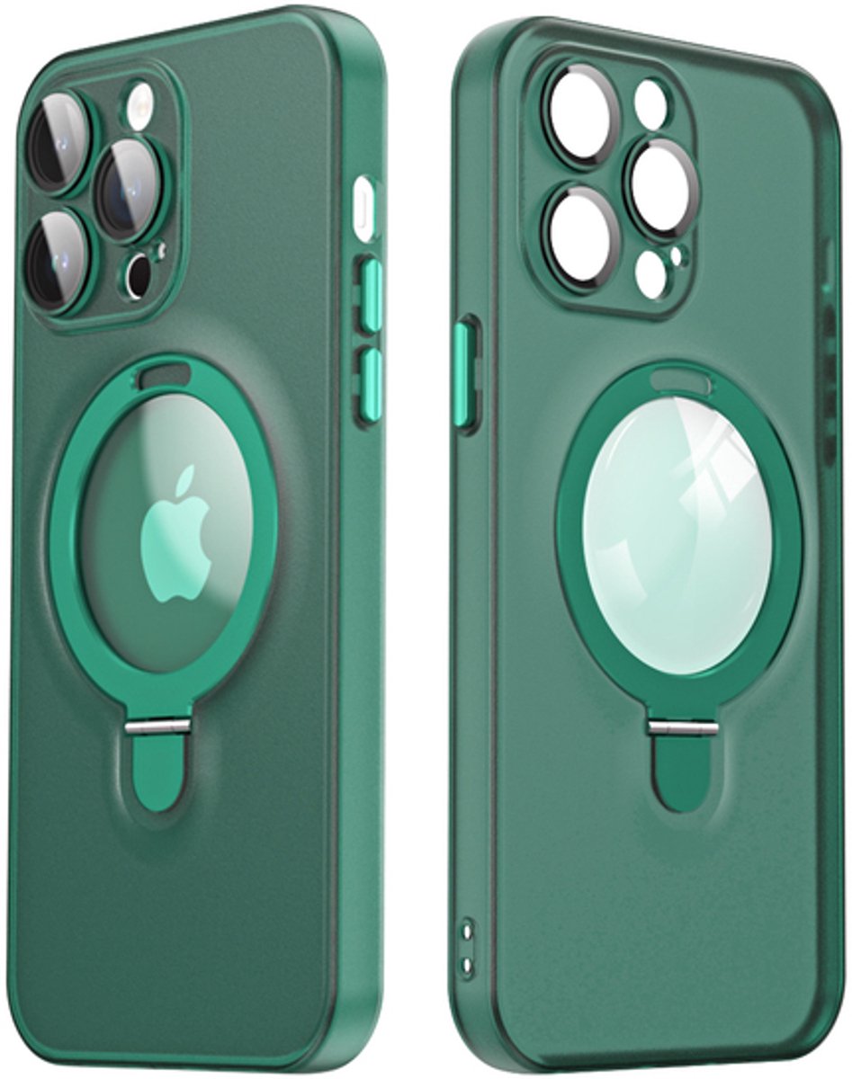 Magnetisch Hoesje met Ringhouder – Geschikt voor Apple iPhone 15 Pro Max – MagSafe - Groen