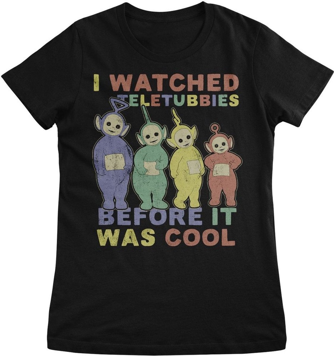 Teletubbies Damen I Watched Before It Was Cool Girly Tee CPLG-5-TTUB001-H59-8 Black-XXL