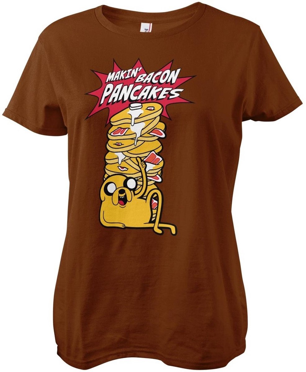 Adventure Time Makin' Bacon Pancakes Girly Tee Damen T-Shirt Brown-S