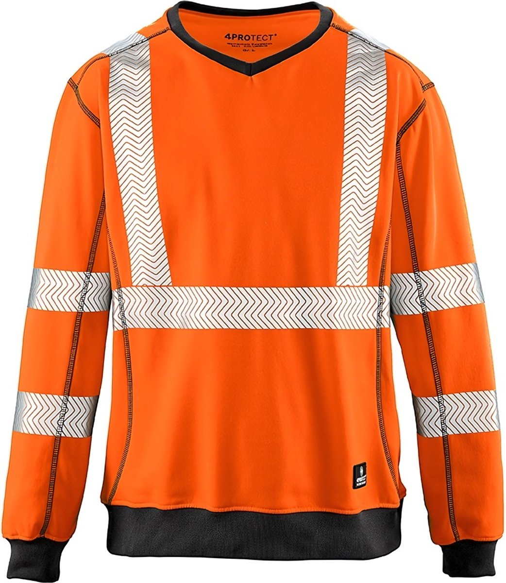 4PROTECT Warnschutz-Sweatshirt Columbus 3440 Leuchtorange-3XL