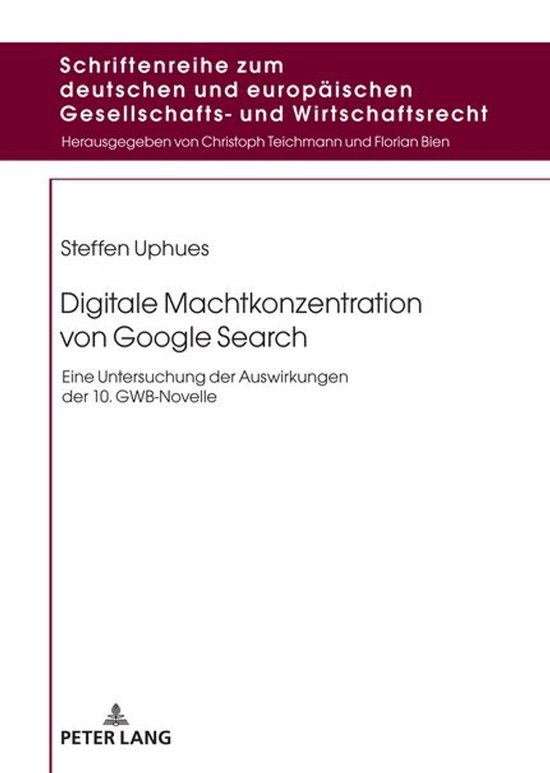Schriftenreihe zum deutschen und europaeischen Gesellschafts ... - cover