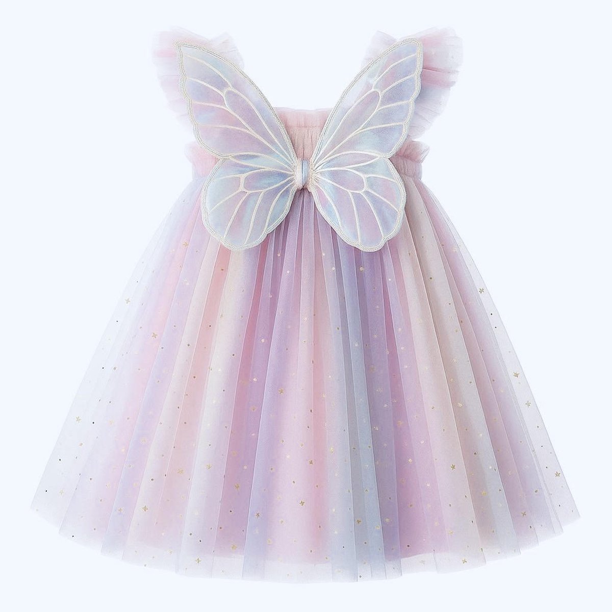 Vesta svr® Prinsessenjurk meisje - Regenboogjurk -vlinderjurk - Roze - Tulu tutu - peuter - kleuter - Verkleedjurk - Carnaval - 104/110