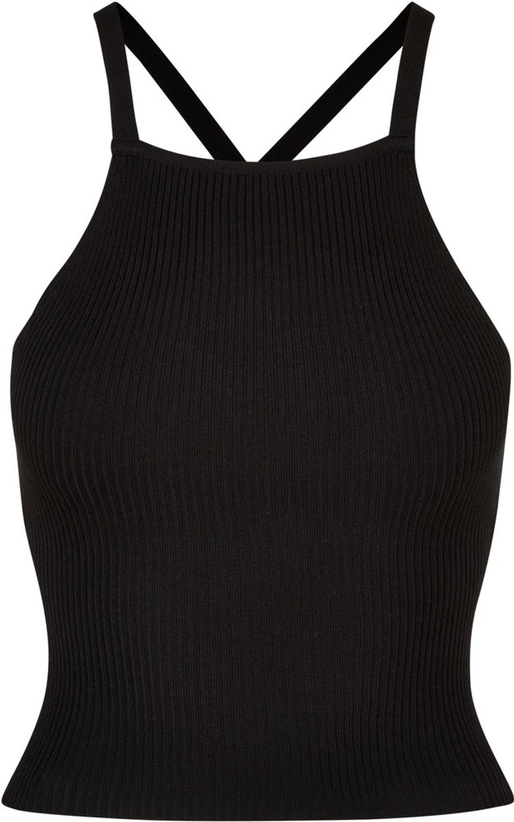 Urban Classics Rib Knit Crossed Back Mouwloze top 5XL Zwart
