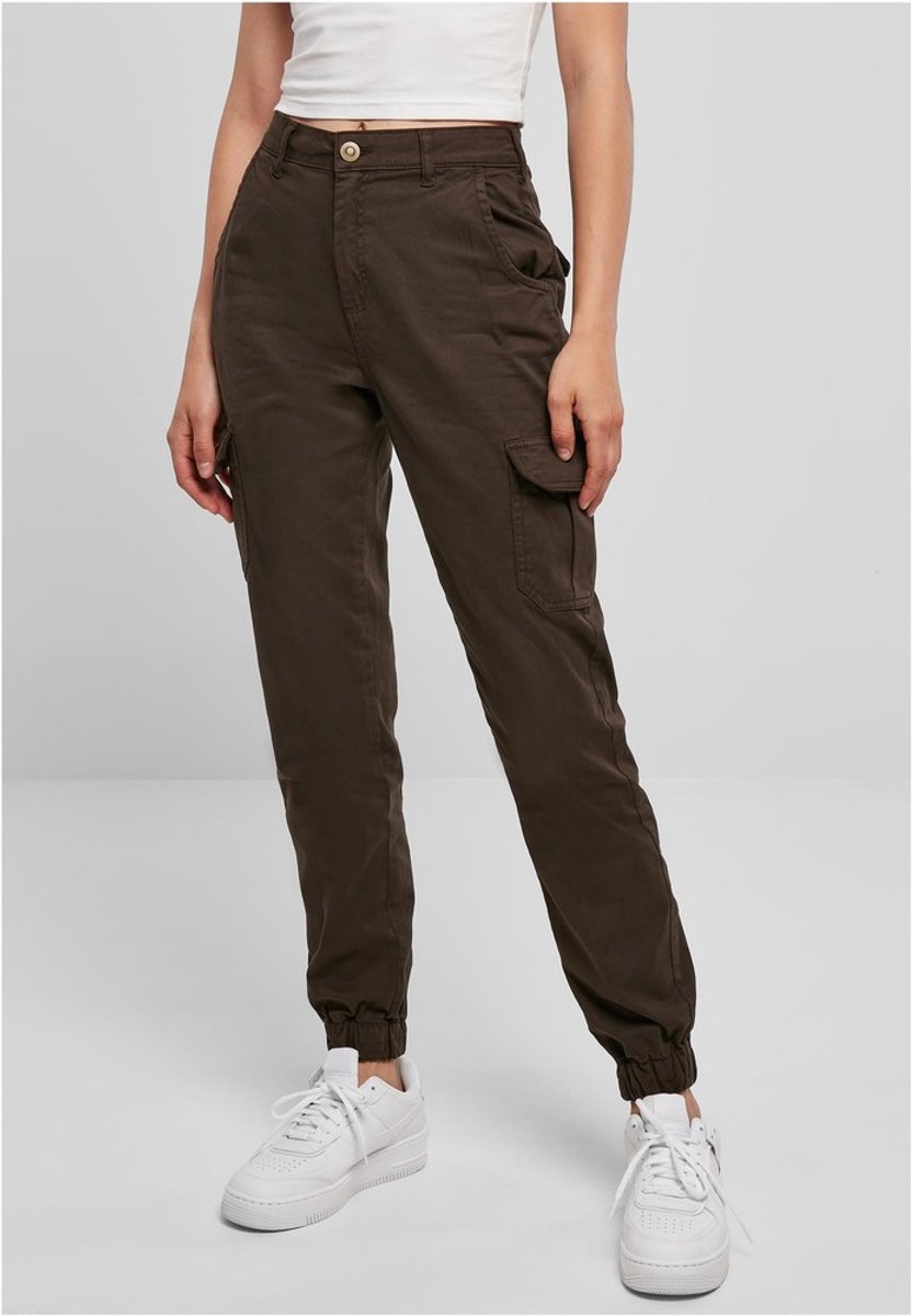 Urban Classics High Waist Cargobroek Taille 33 inch Bruin