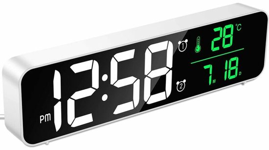 Réveil Numérique, Alarm Réveil LED avec Fonction Snooze, Luminosité réglable, ave mode jour de travail(Noir) - TV Son Photo