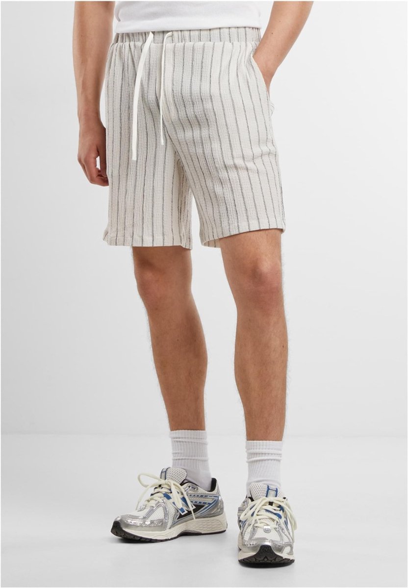Urban Classics Striped Crinkle Resort Korte broek L Gebroken Creme