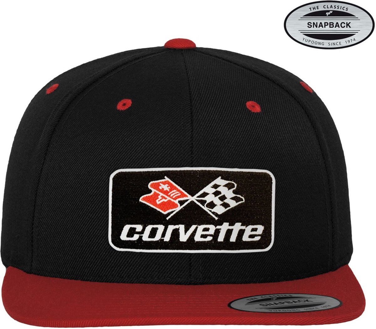 Corvette Cap C3 Patch Premium Snapback Cap GM-91-CORV9901-CB62 BlackRed