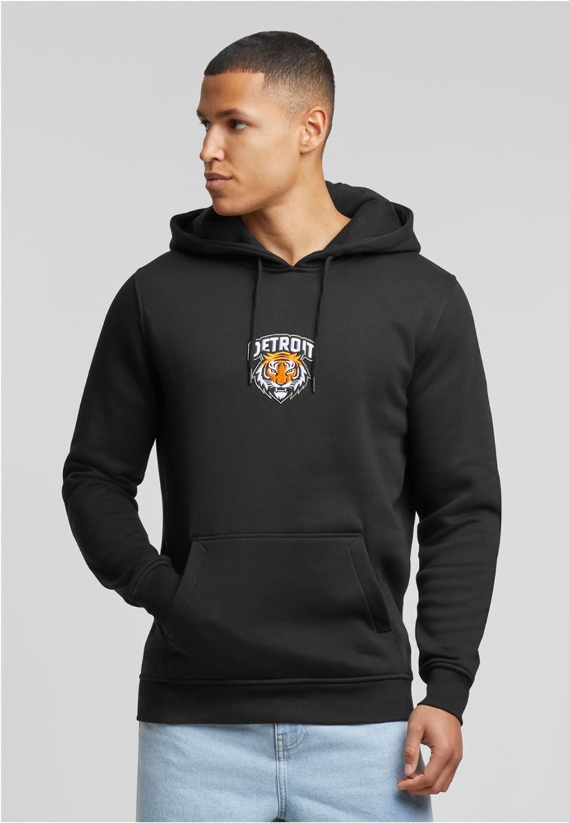 Mister Tee Detroit Tiger Head Patch Hoodie/trui S Zwart