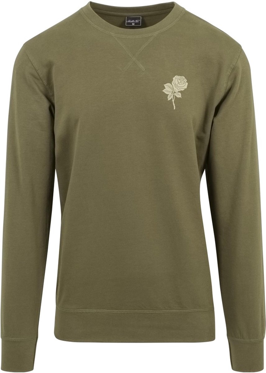 Mister Tee Wasted Youth Crewneck sweater/trui L Olijfgroen