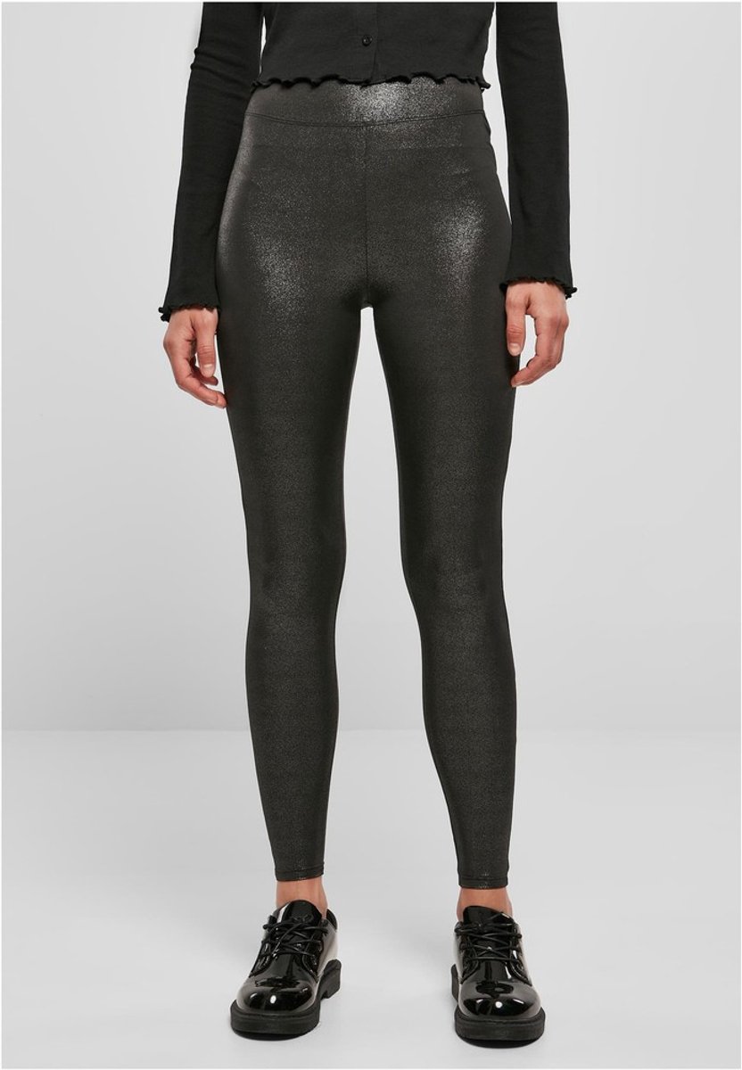 Urban Classics High Waist Glamour sparklingblack Legging XXL Zwart