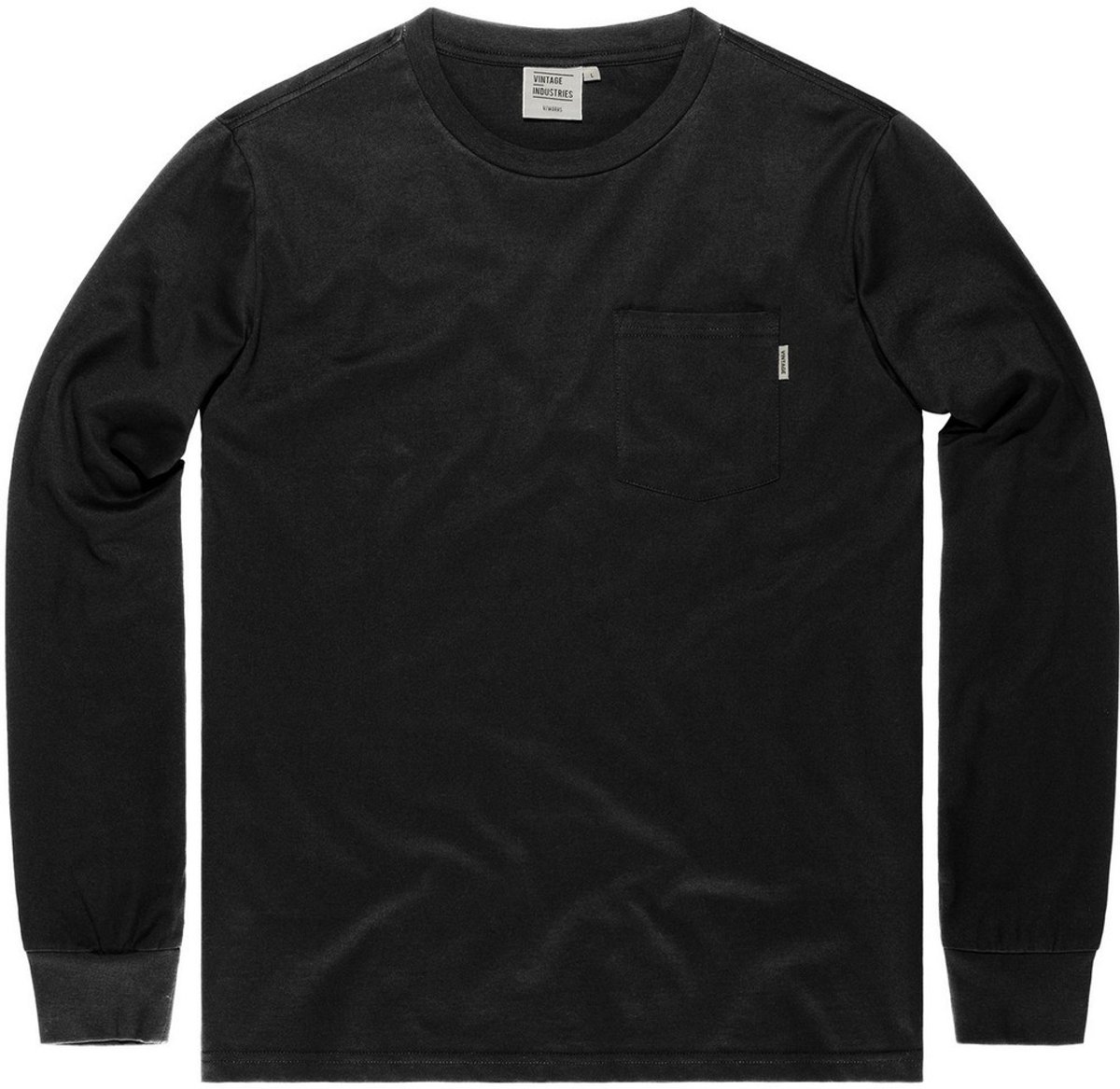 Vintage Industries Grant Pocket T-shirt Longsleeve Zwart