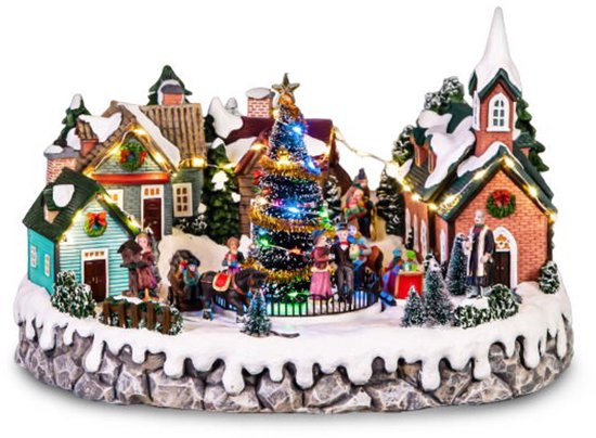 Oosterik home - Kerstdorp Met Verlichte Kerstboom