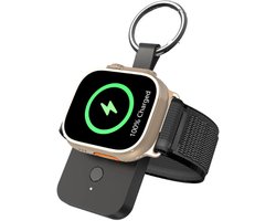 DrPhone SnapDock A – Draagbare Draadloze Smartwatch Oplader 1000mAh Powerbank – Geschikt voor Apple Watch (Ultra/SE/Series 2-8) – Nood Compact & Lichtgewicht – USB-C Ingang – tot 3x Volledig Opladen - Zwart
