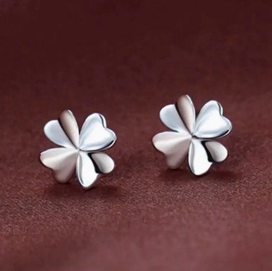 Boucles d'oreilles à tige HorsebyAmy® en acier inoxydable Klavertje vier