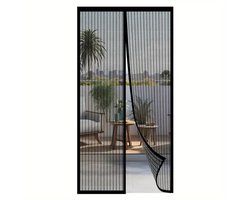 ForDig Vliegengordijn 213x90cm - Glasvezel A-kwaliteit - Luxe Deurhor Magnetisch - Horgordijn – Vliegengordijn – Hordeur - Zwart
