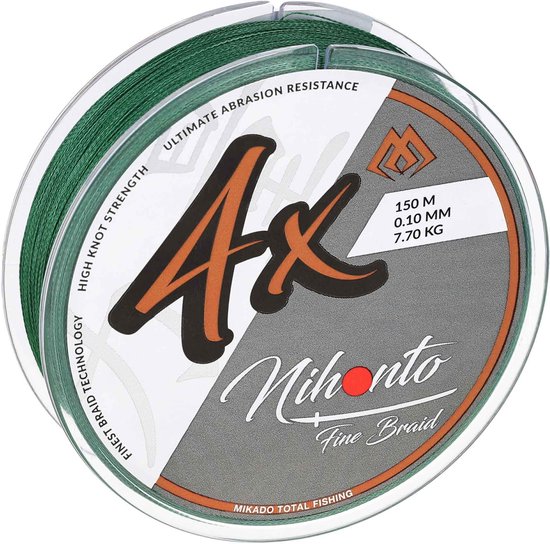 Mikado Gevlochten Vislijn Nihonto 4X Groen 150m - 0.40mm 34.9kg - Voor Grote Vis van Merkloos — afbeelding 2