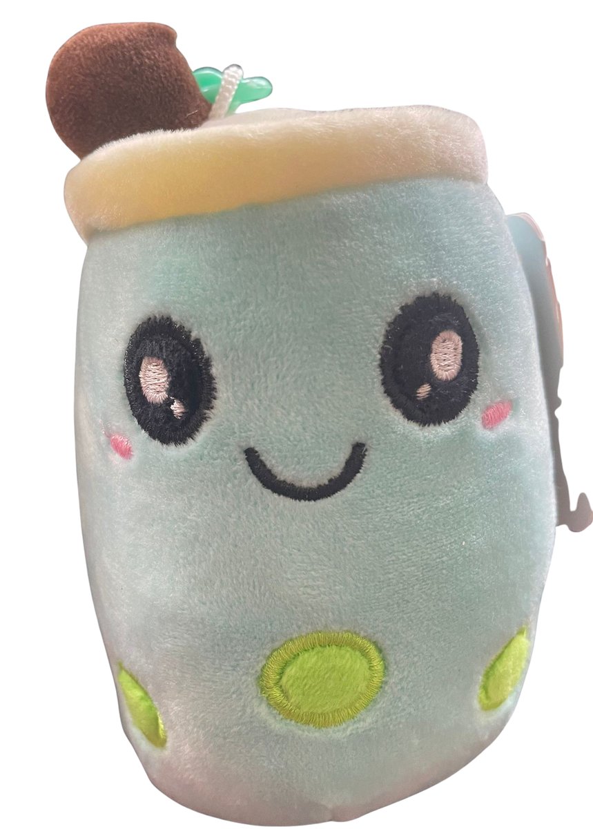 Trendy Bubble Tea / Boba Knuffel | Thai Tea Plush | Squishy | Incl. Sleutelhanger Optie - Blueberry