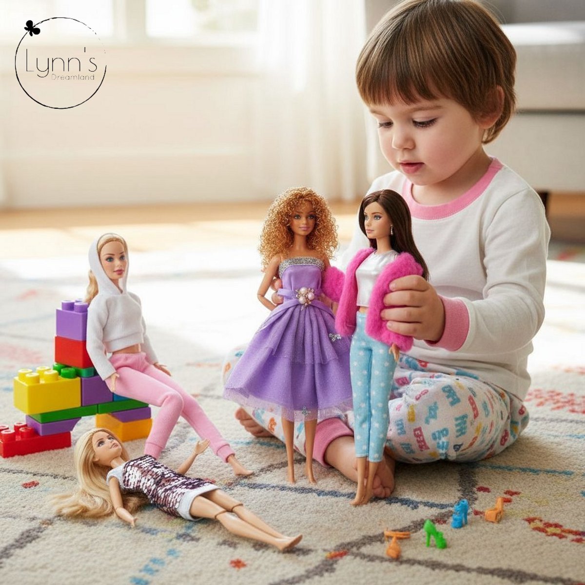 Lynn’s poppenkleertjes - Set ‘Tamara' - Geschikt voor modepop - Set van 5 outfits en 5 paar schoenen - Jurk, broek, top, trui, jas - Cadeauzakje — afbeelding 9
