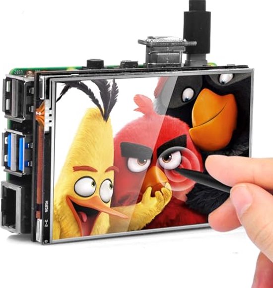 SunFounder 3.5-inch Touchscreen Voor Raspberry Pi – 480x320 IPS LCD, SPI, Met Stylus, 125 MHz, 50 FPS, 65K Kleuren, 40-pins GPIO, Compatibel Met Pi 5/4B/3B+/Zero 2W