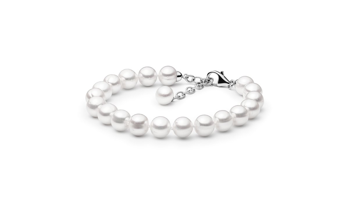 Gaura - Parel Armband - Zoetwatergekweekte parel - Witte parels - 925 sterling zilver met rhodium afwerking